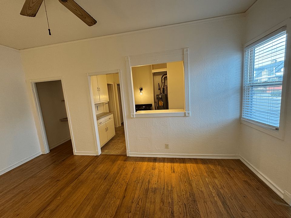 Living Room with kitchen window