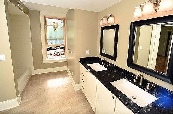 Dual Sinks, honed granite top