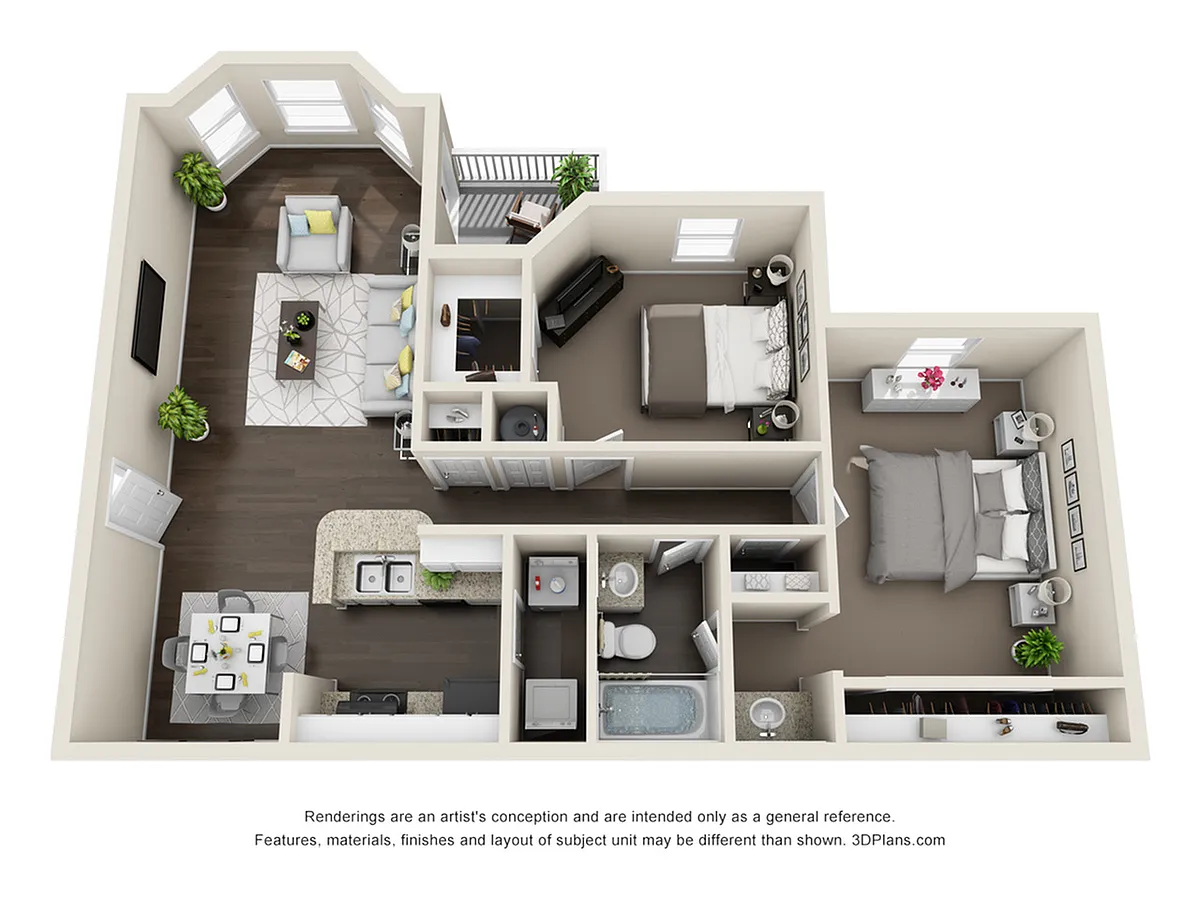 Floor plan Bradford (1045 SF)