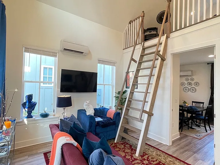 1BR Tiny Home Living Room and Loft