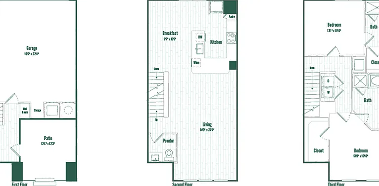 TH2 | 2 bed 2.5 bath | 1593 sq ft TH2 | 2 bed 2.5 bath | 1593 sq ft