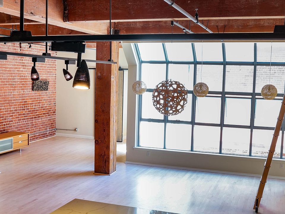 Large open space can comfortably fit a living and dining area.