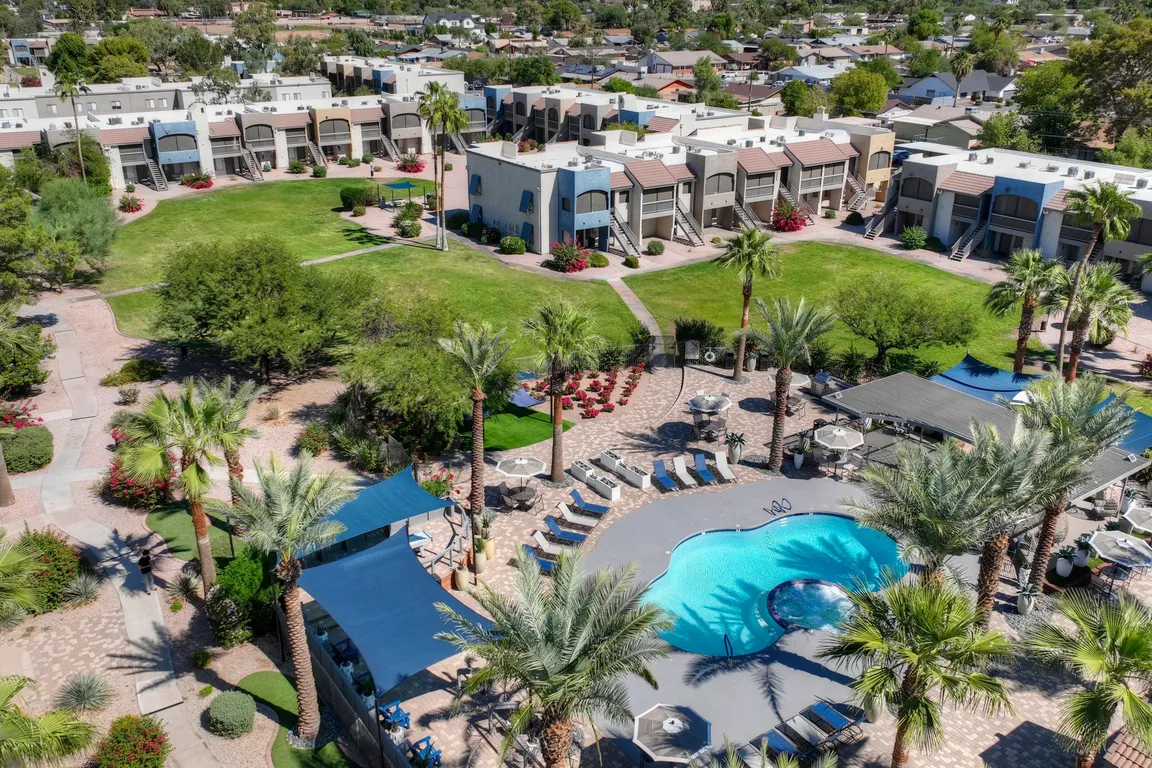 Discover the lush courtyard ambiance, featuring vibrant outdoor activities and tranquil spaces at Level 550 everything under the sun to fit your mood.