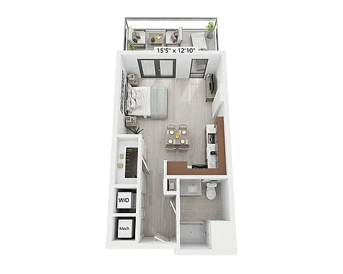 Floor plan Studio - E1A