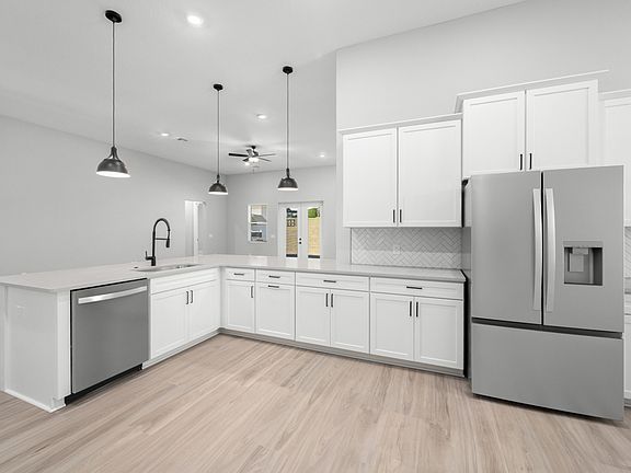 The kichen has tons of storage and counter space