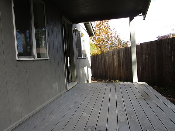 side yard and deck