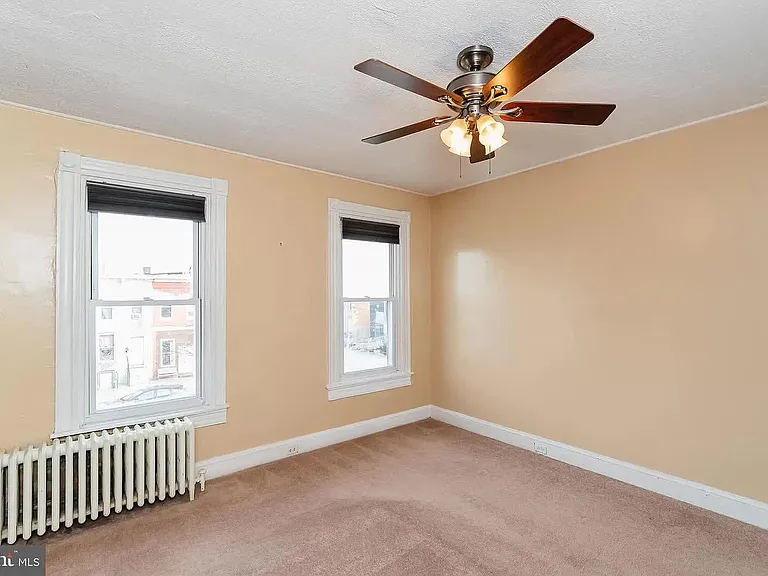 Master bedroom, new light-blue paint