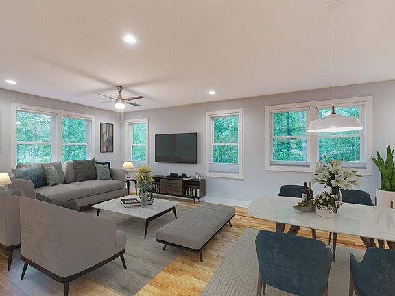 Living and dining areas flow together.