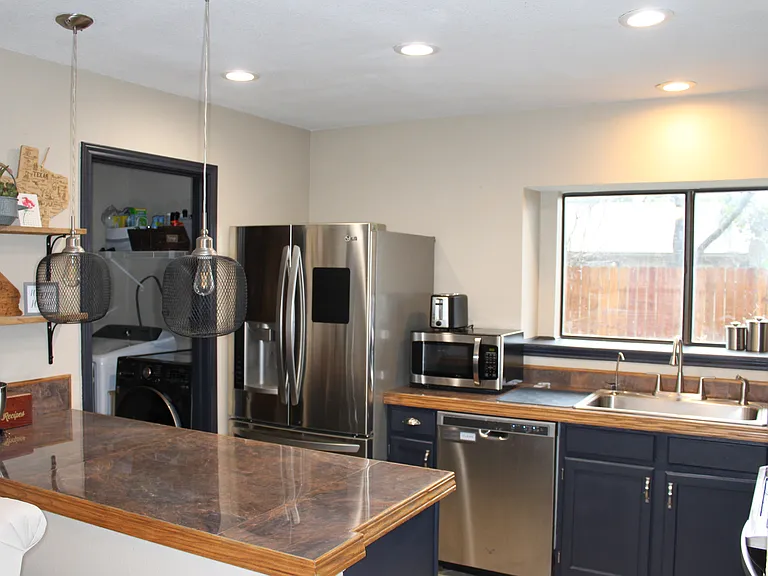 Open Concept Kitchen with Dining Room and Living Room
