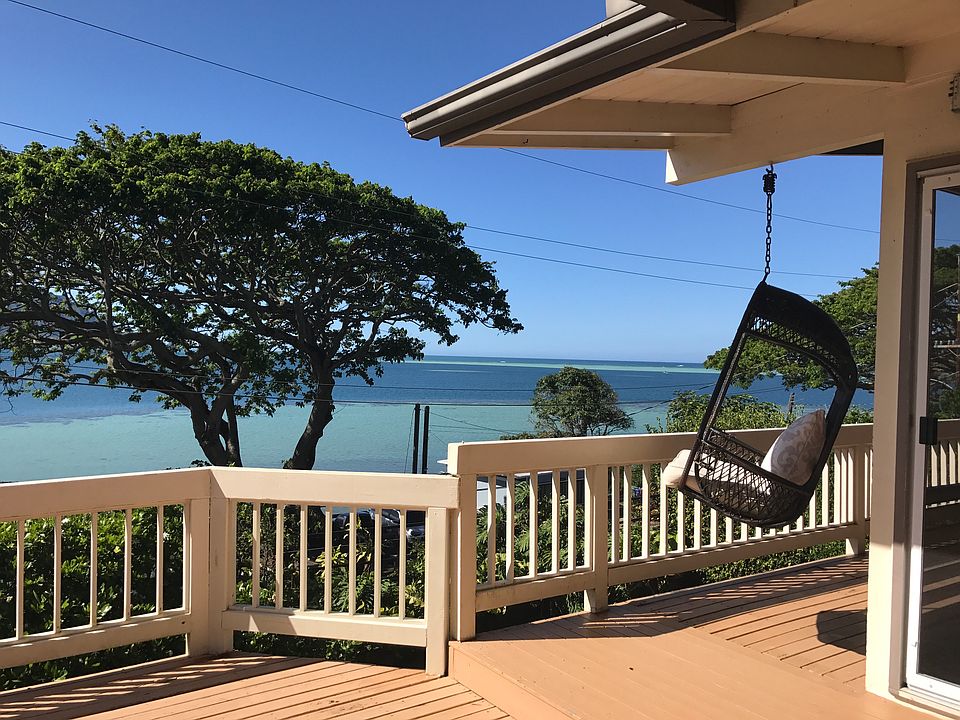 Looking out from the Lanai with hammock chair