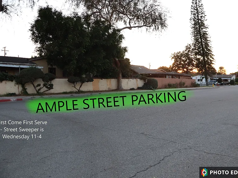 Street Parking only. No apartments around.