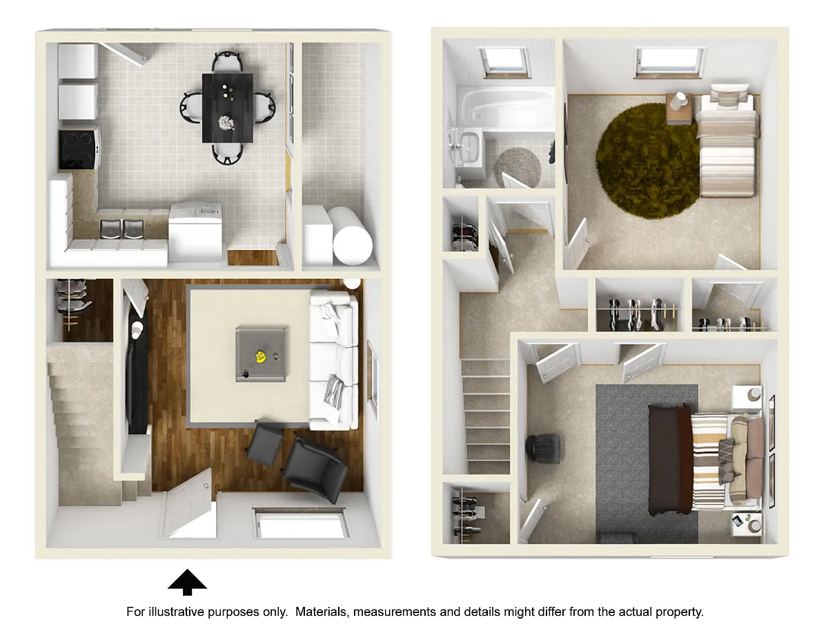 Floor plan Two Bedroom Townhome