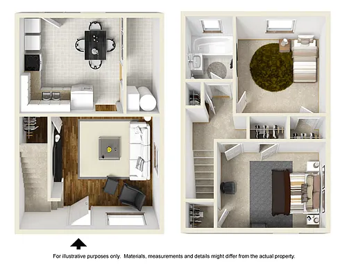 Floor plan Two Bedroom Townhome