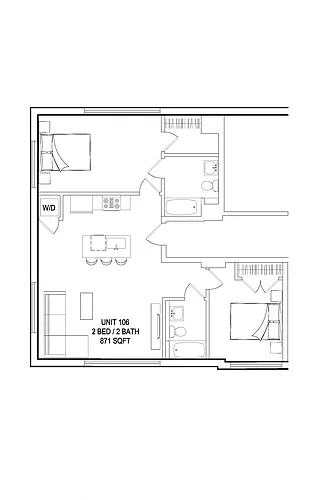 Floor plan 2 Bedroom 2 Bath