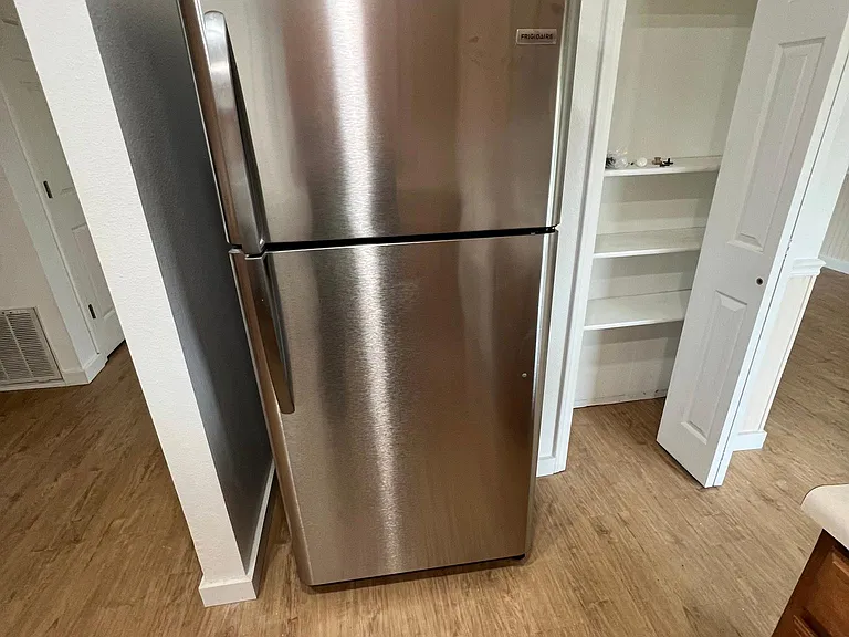 pantry and new refrigerator