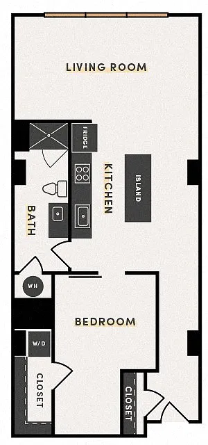 Floor plan 1 Bed D (ALT 1)