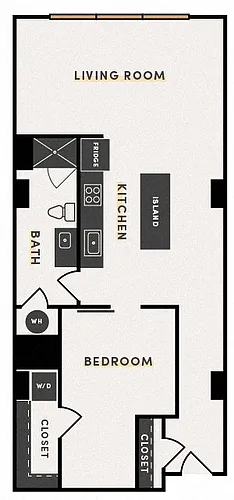 Floor plan 1 Bed D (ALT 1)