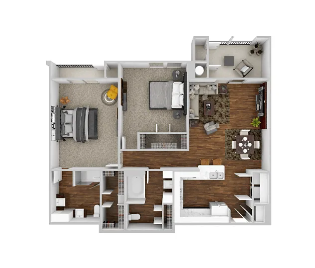 Floor plan Two Bedroom - Coltrane