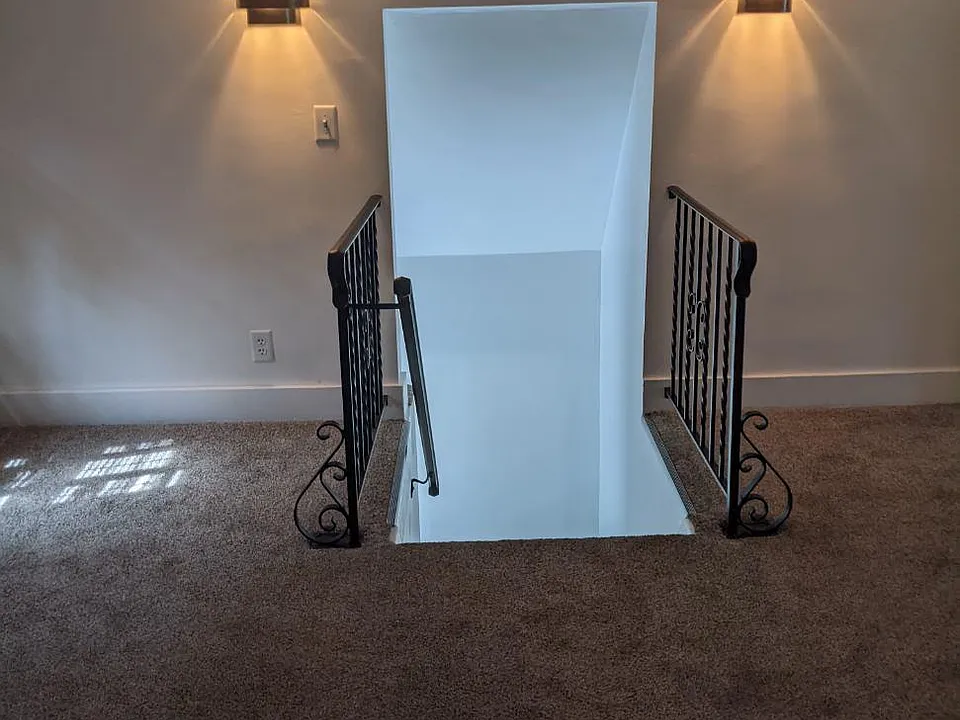 View from living room as you come up your staircase.