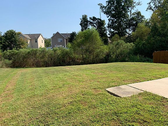 Spacious private backyard backing onto green space.