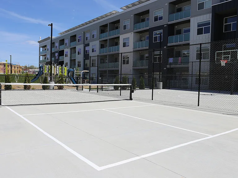 Multi-use sports court for games, fitness, and fun.