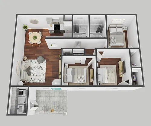 Floor plan 3Bed - 2 Bath