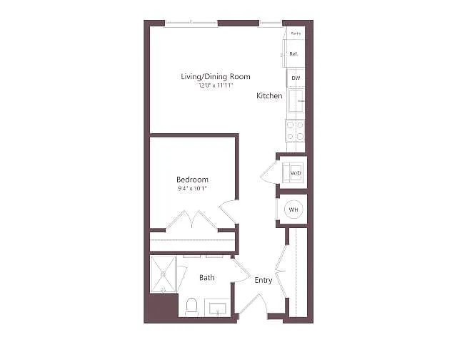 Floor plan JR1 | 1 Bed | 1 Bath