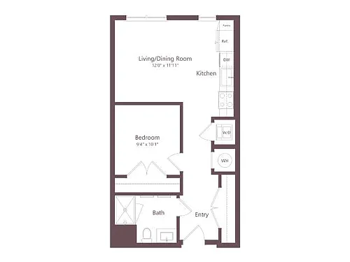 Floor plan JR1 | 1 Bed | 1 Bath