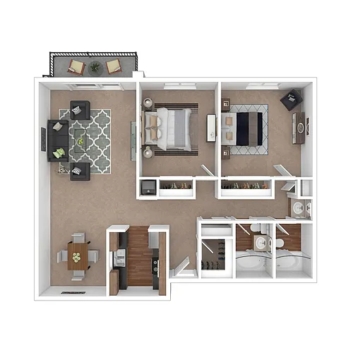Floor plan Two Bedroom Large