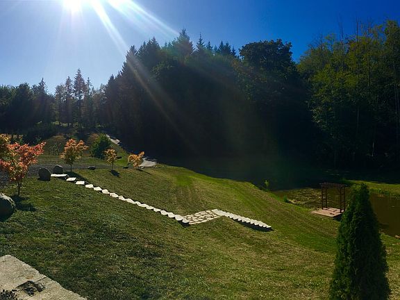 Rock staircase to the pond