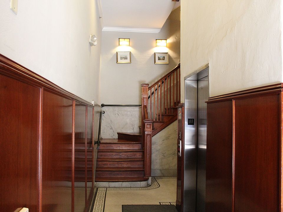 When you enter the building, elevator and stairs are available.