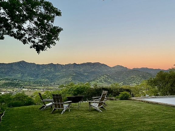 View from the front Lawn and pool