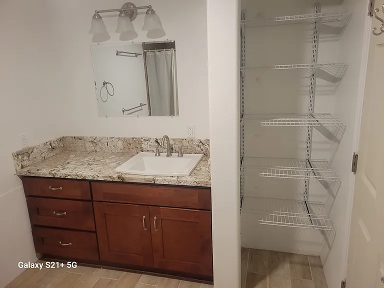 Bonus room bathroom/storage closet