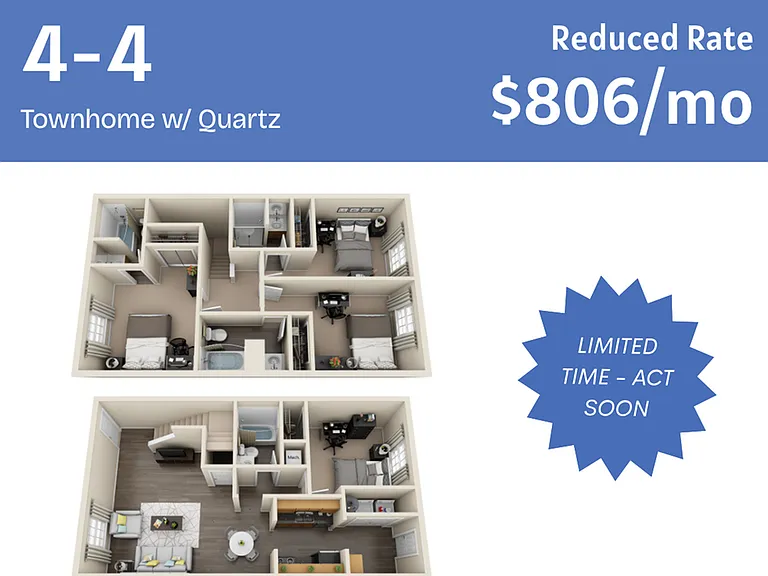 4-4 Townhome Upgraded Quartz 4-4 Townhome Upgraded Quartz