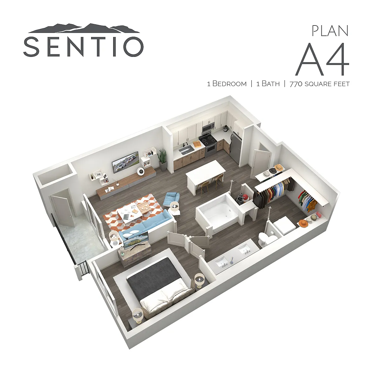 Floor plan 1 Bed/1 Bath