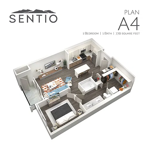 Floor plan 1 Bed/1 Bath