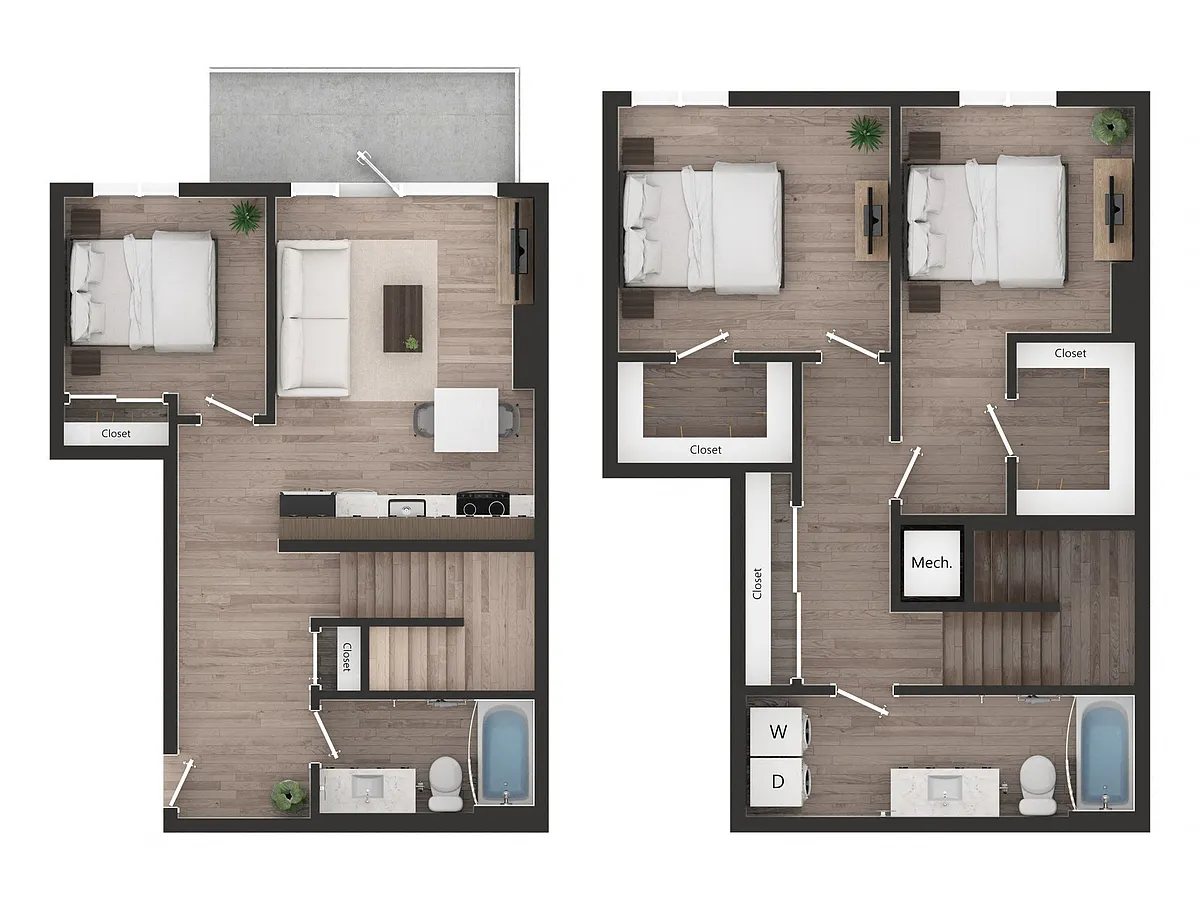Floor plan 3BDTH3b