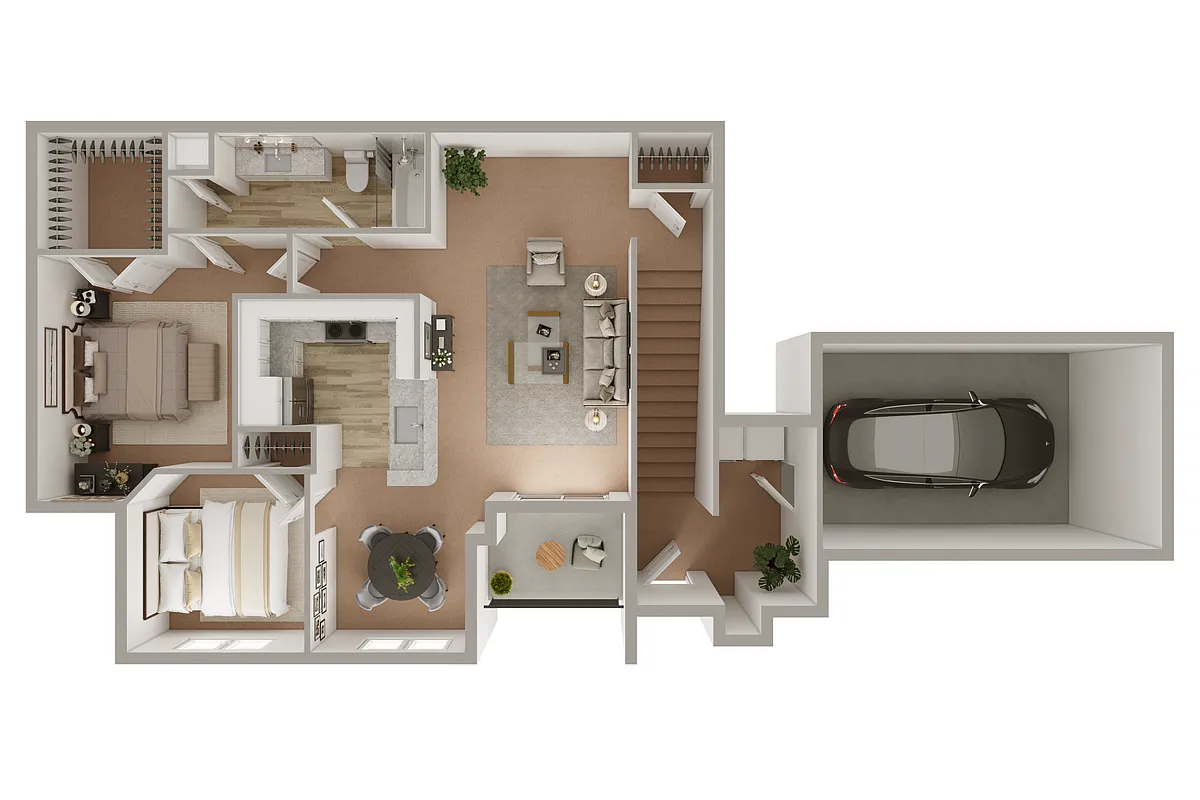 Floor plan 2 Bedroom 1 Bath