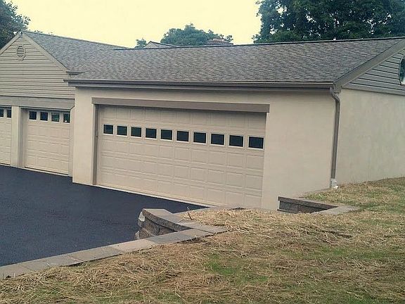 Garages and driveway area