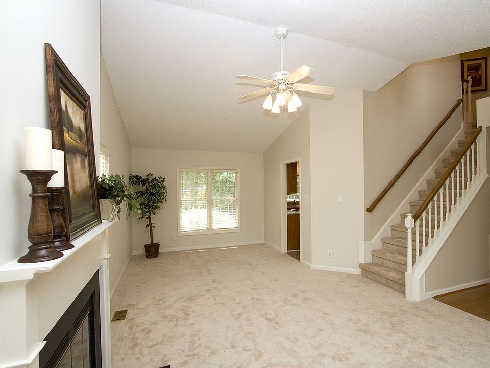 The family room offers space for a formal dining area adjacent to the kitchen.