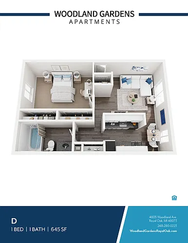 Floor plan 1 BEDROOM 1 BATH
