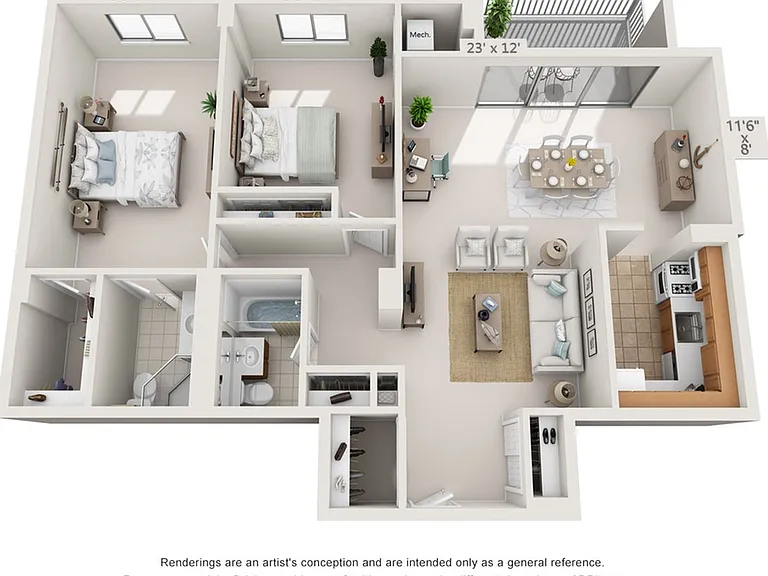 2 Bed 2 Bath - 1238 SF 2 Bed 2 Bath - 1238 SF