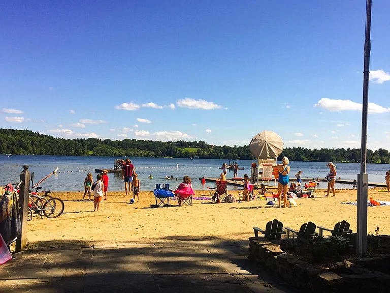 Lakeville Lake - 14 minute walk or drive. Access fee charged unless you have a summer or annual lease agreement. Please inquire. Excellent sailing, swimming, fishing and beach area with cookouts.