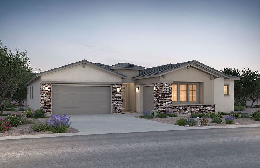 The Patagonia at Savio Ridge shown in the exterior B elevation style with accent stone.