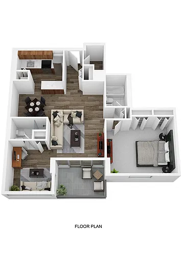 Floor plan 1 Bedroom 1 Bath with Den