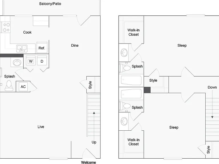 Canton | 2-Bedroom Floorplan Canton | 2-Bedroom Floorplan