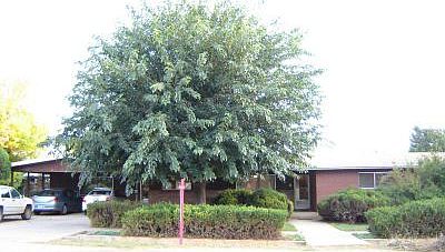 Front view showing carport