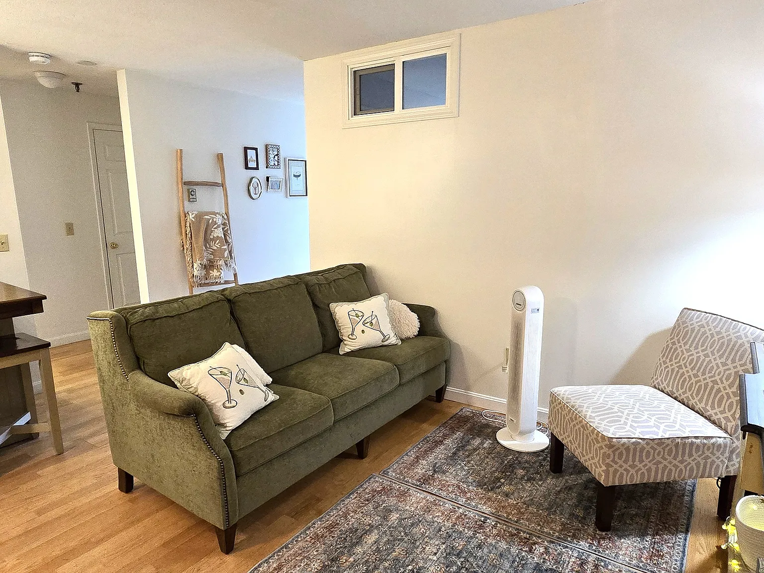 living room and dining