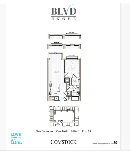 Floor plan 1 Bed/1 Bath-1A