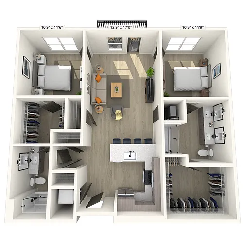 Floor plan B3 2x2 1138 SF-FP